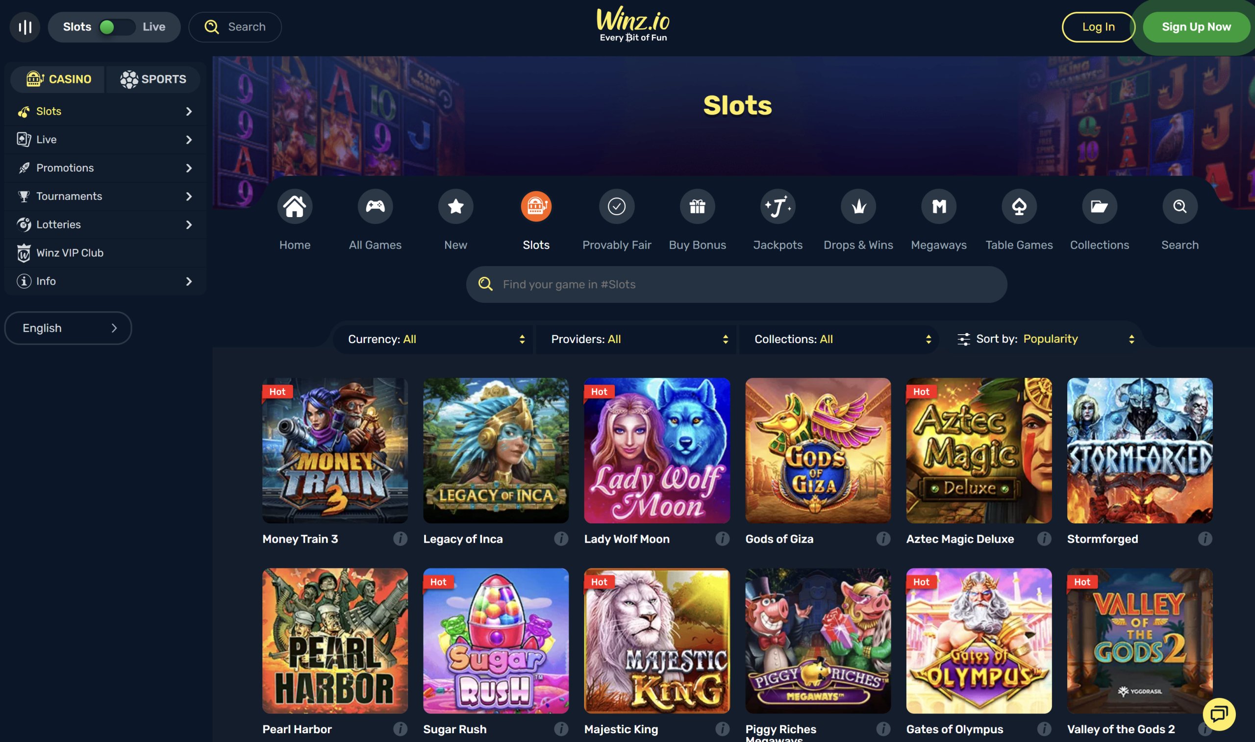 winz io casino slot games money train 3 gods of giza stormforged