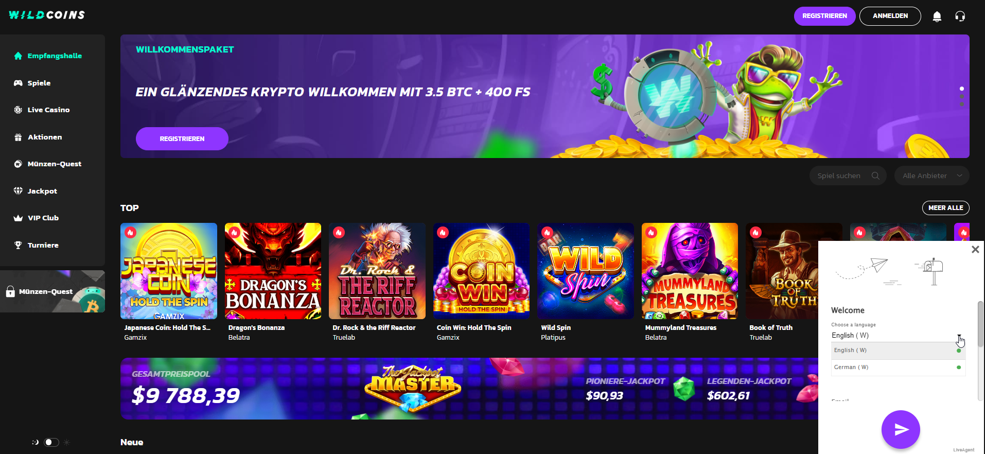 wildcoins-online-casino-kundenbetreuung