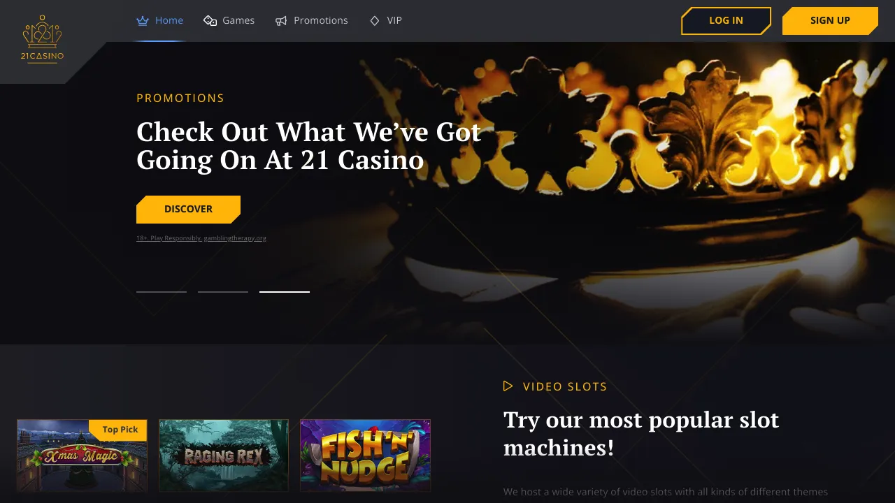 21casino desktop screenshot