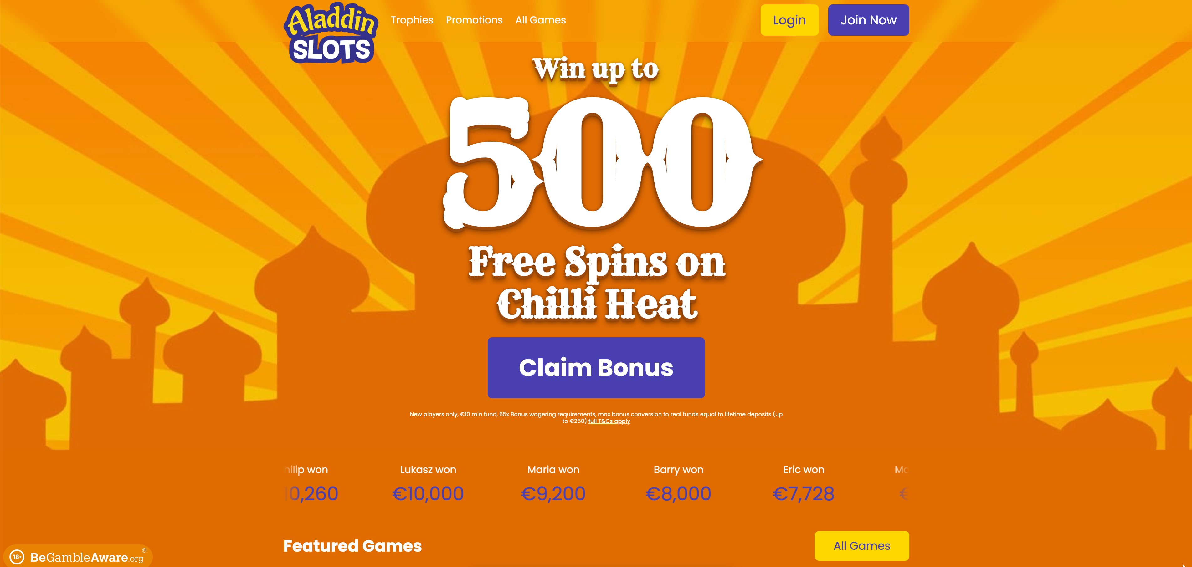 AladdinSlots desktop screenshot