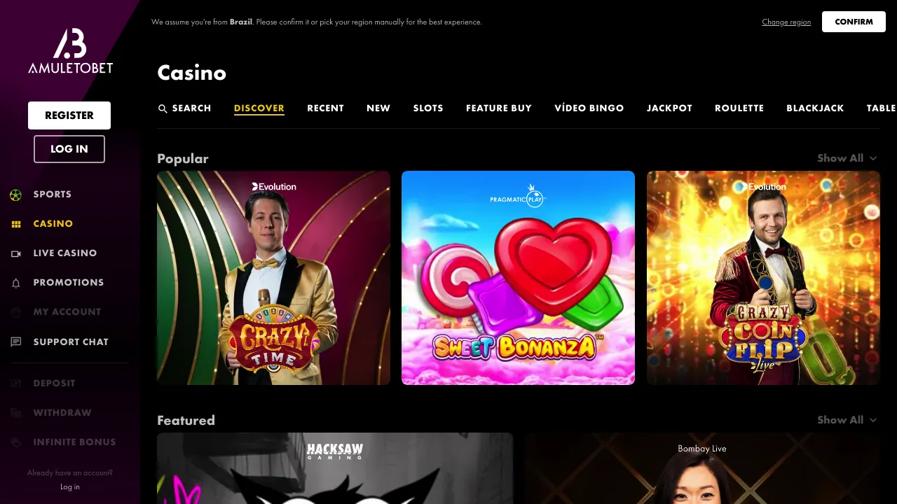 Amuletobet desktop screenshot