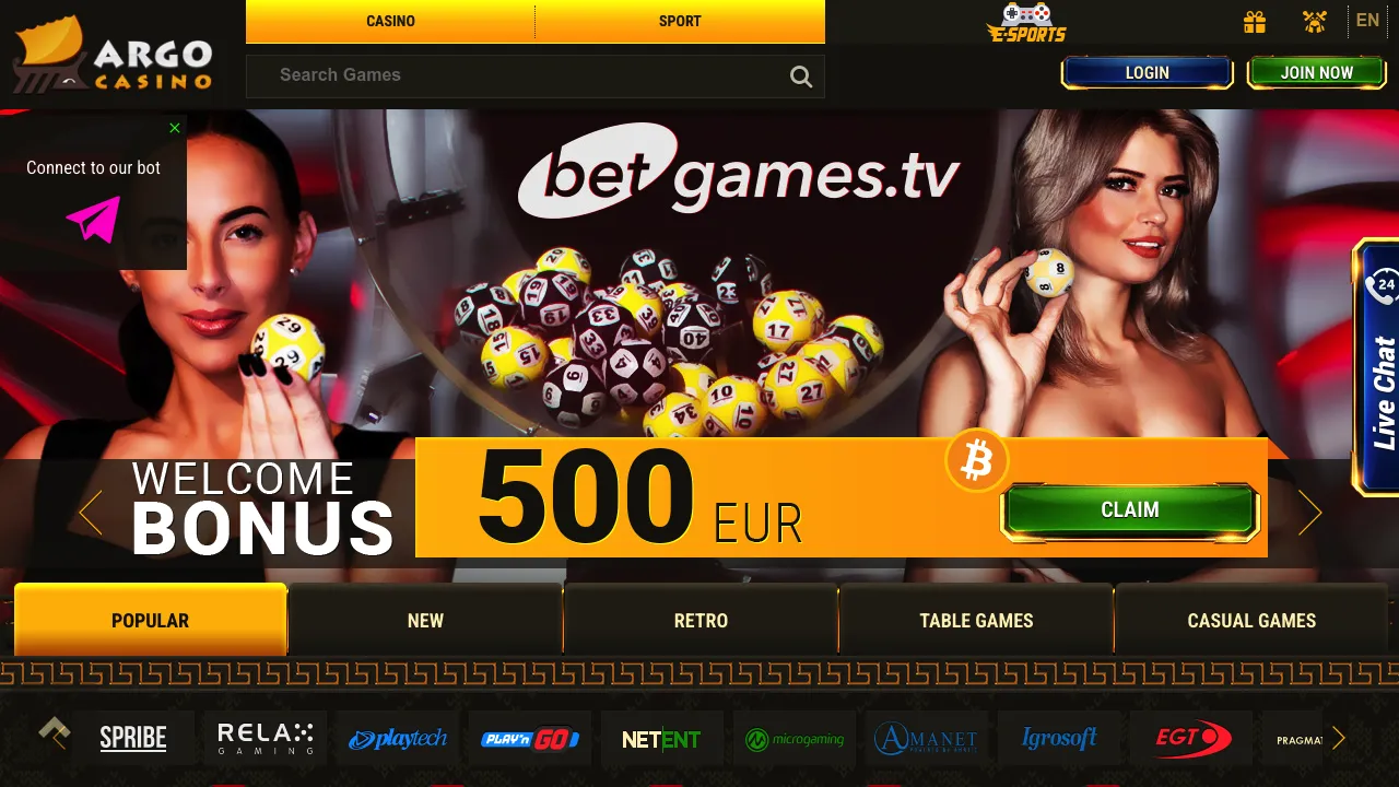 ArgoCasino desktop screenshot