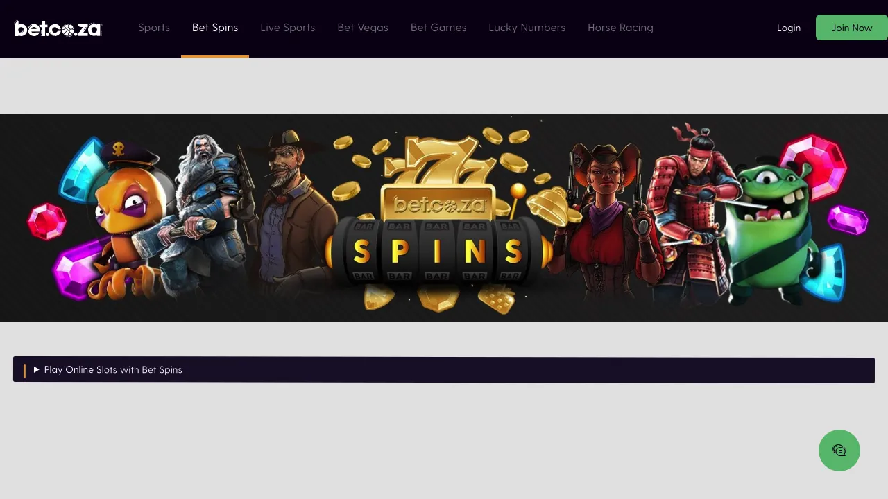 BET.co.za desktop screenshot