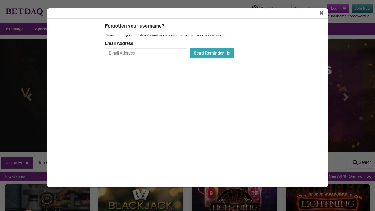 Betdaq desktop screenshot