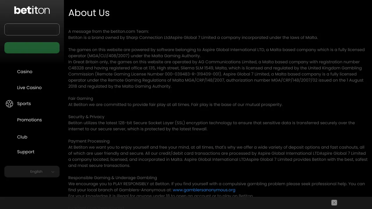 Betiton desktop screenshot
