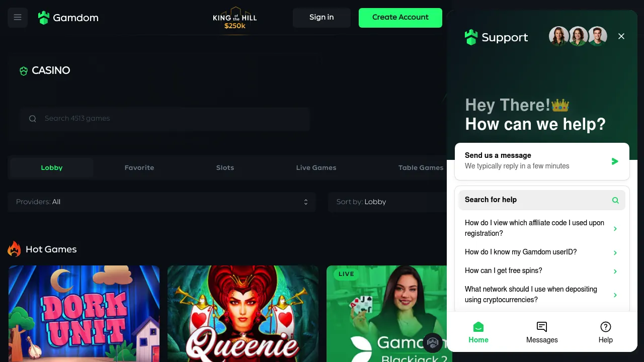 Gamdom desktop screenshot