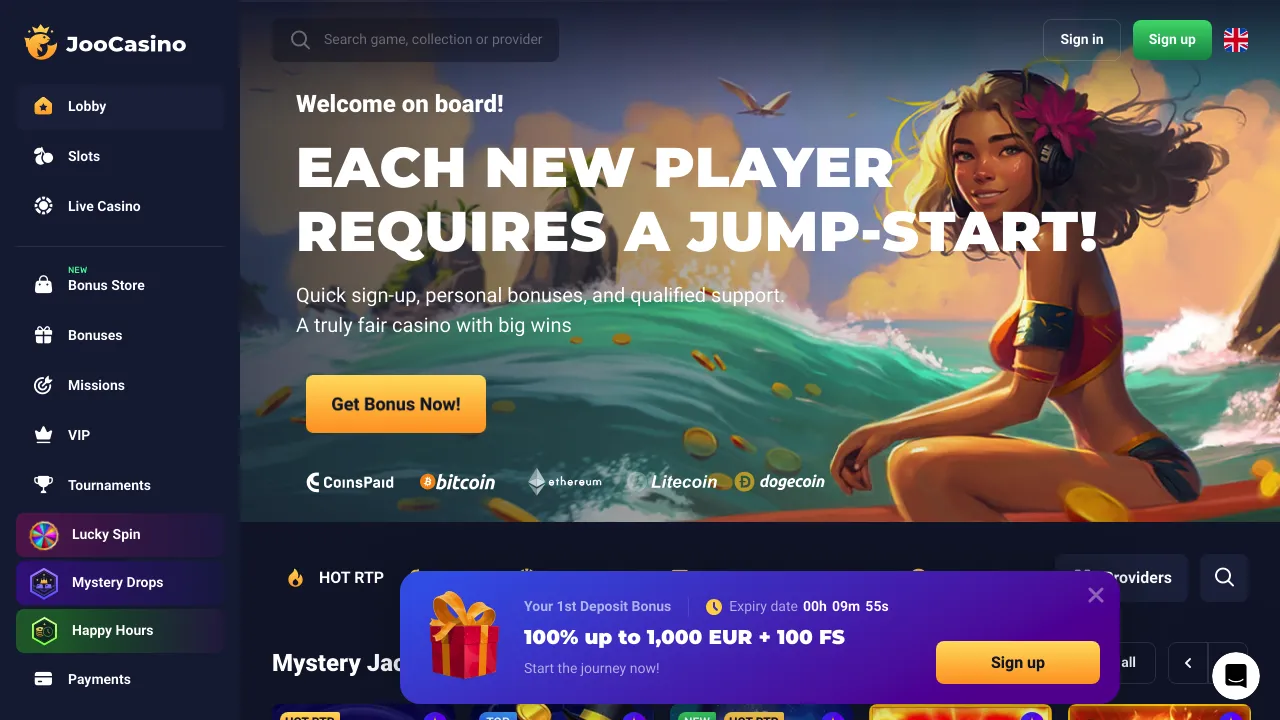 Joo Casino desktop screenshot