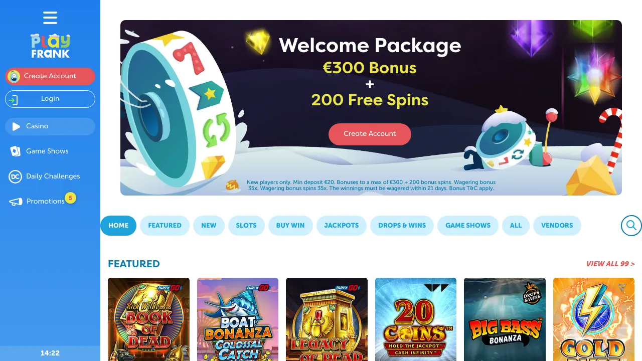 PlayFrank desktop screenshot