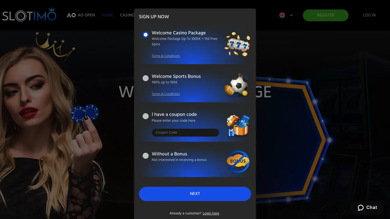 Slotimo desktop screenshot
