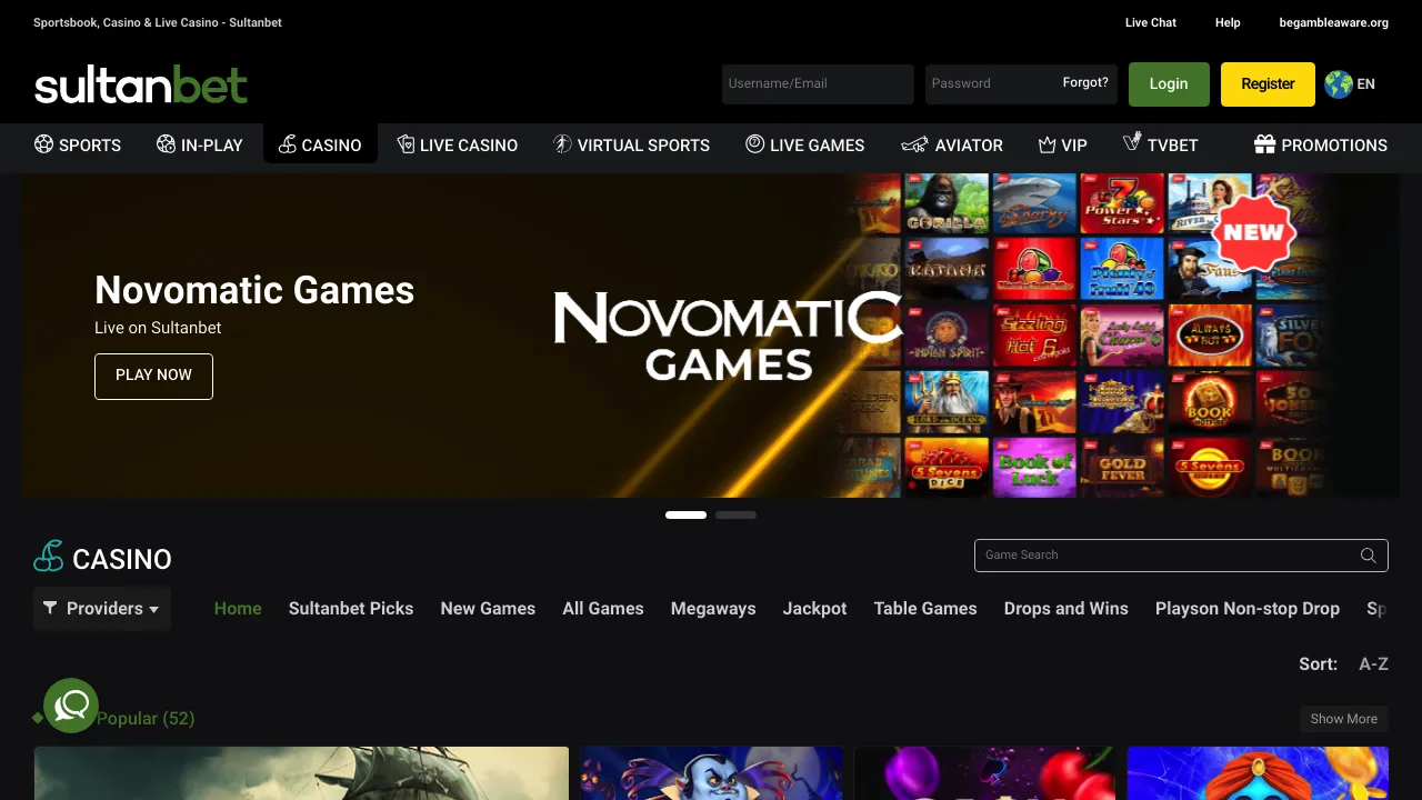 Sultanbet desktop screenshot