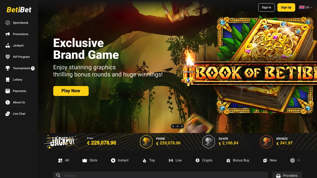 Betibet desktop screenshot