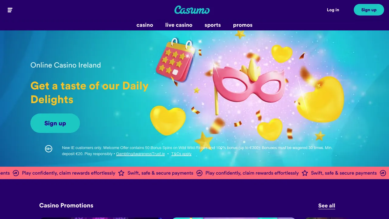 Casumo desktop screenshot