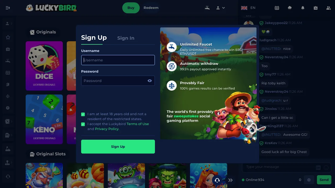 LuckyBird desktop screenshot