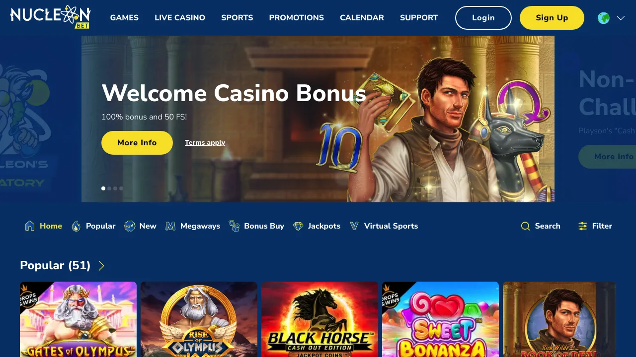 Nucleonbet desktop screenshot