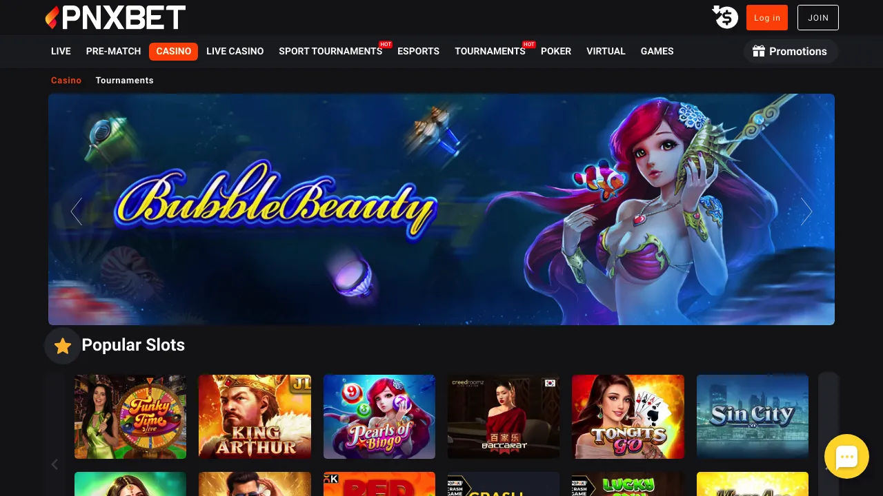 PNXBET desktop screenshot