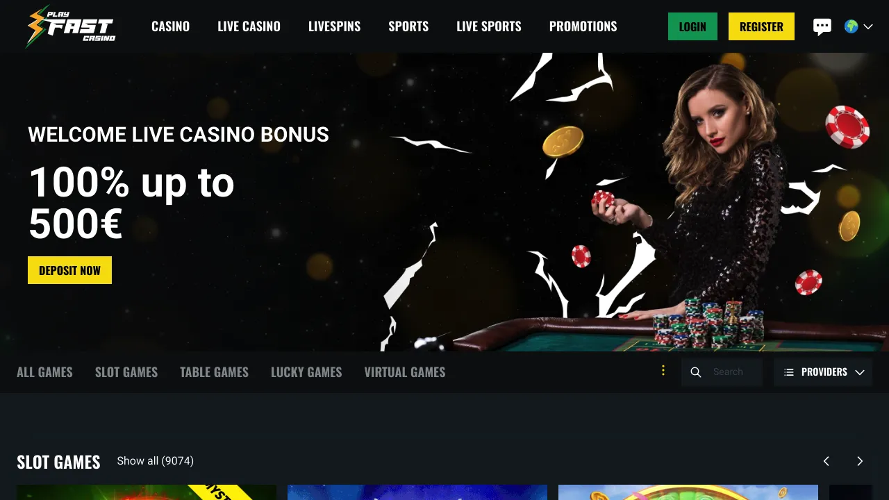 Playfast desktop screenshot