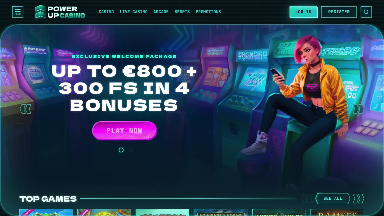 PowerUpCasino desktop screenshot