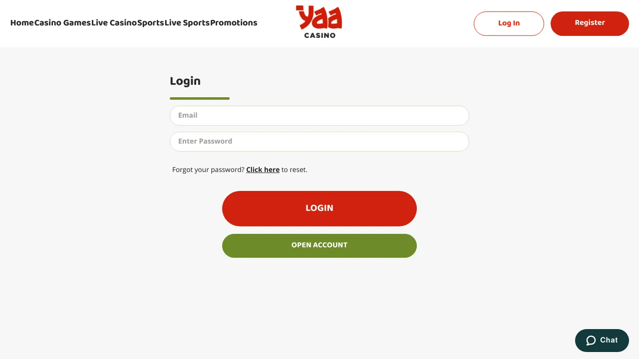 YaaCasino desktop screenshot