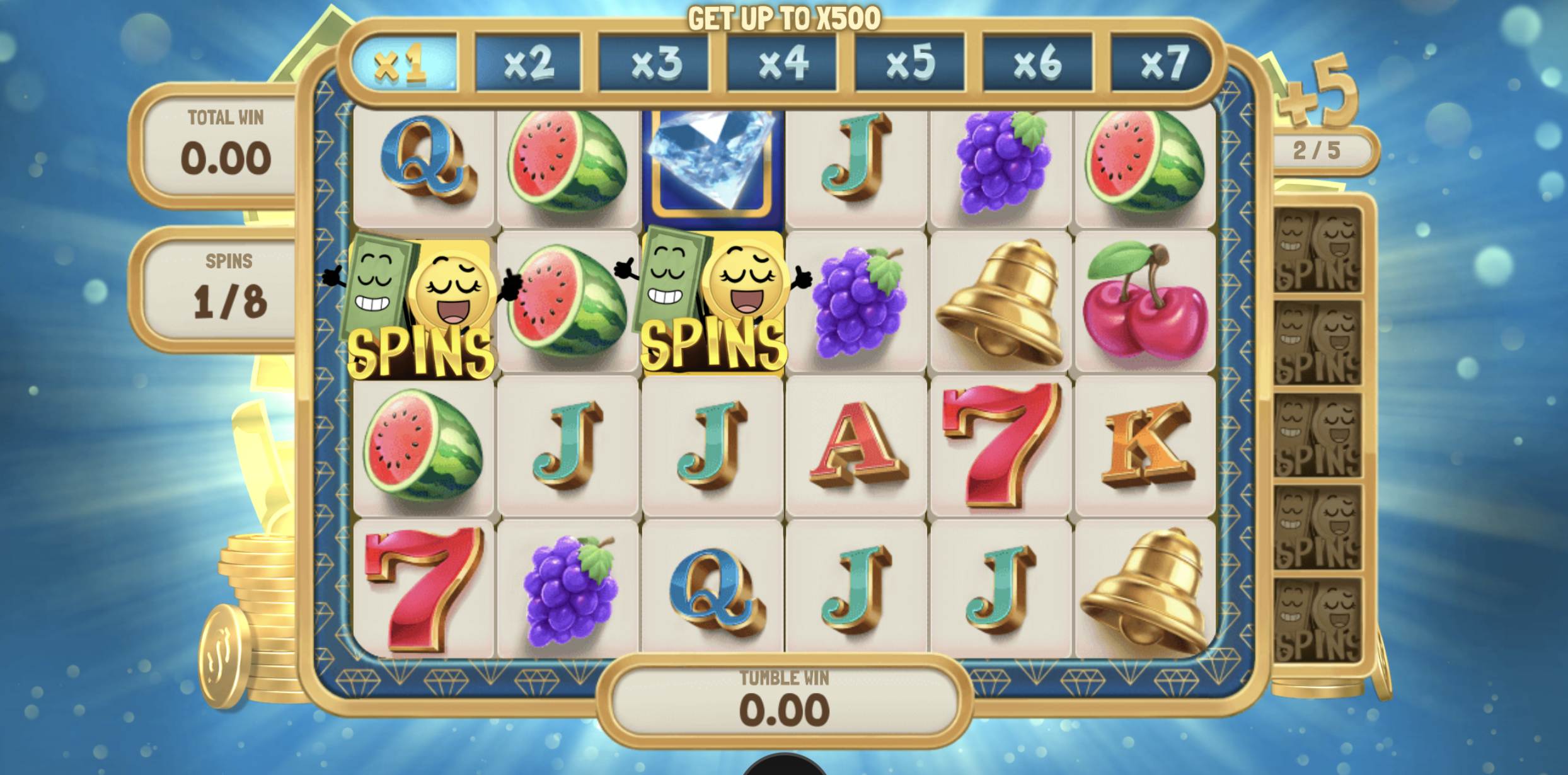 bill and coin slot free spins