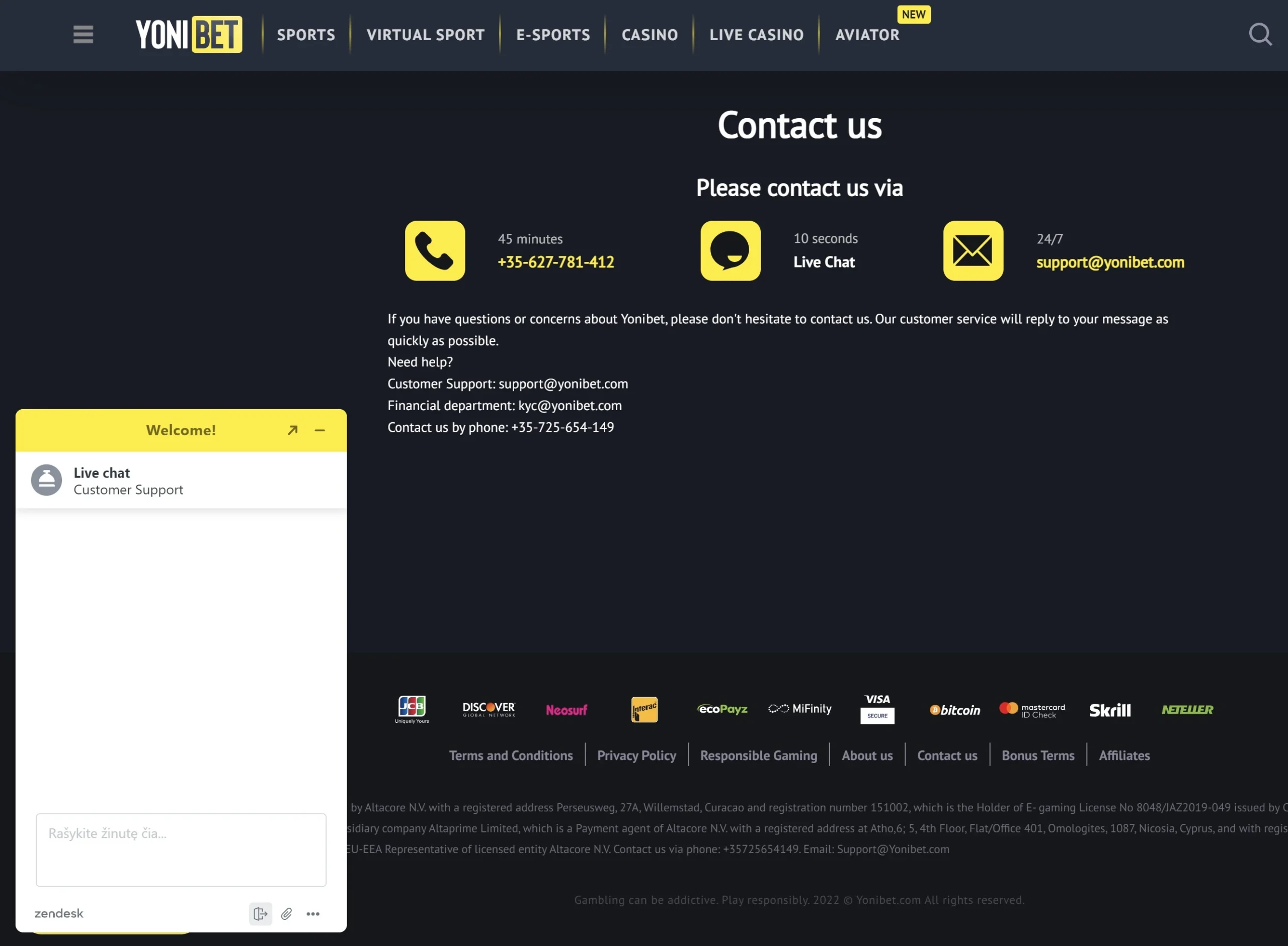 Yonibet customer support yonibet-customer-support